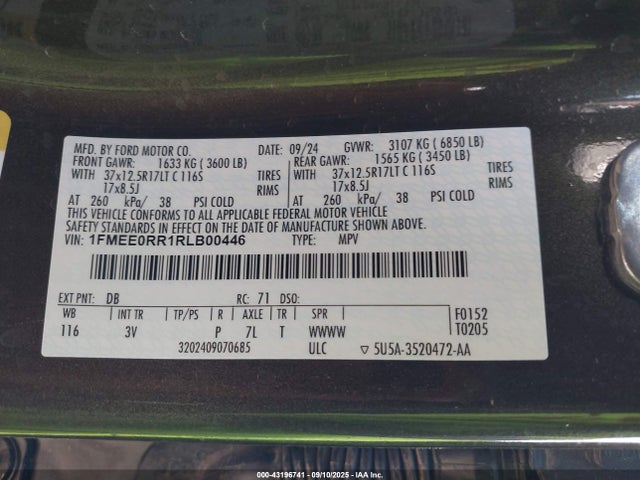 Ford ecoboost 2024 1FMEE0RR1RLB00446 Image 9