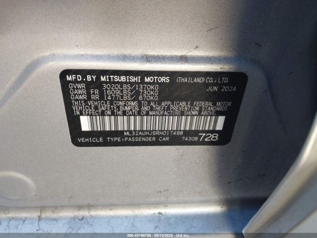 2024 MITSUBISHI MIRAGE ML32AUHJ5RH017498 Photo 8