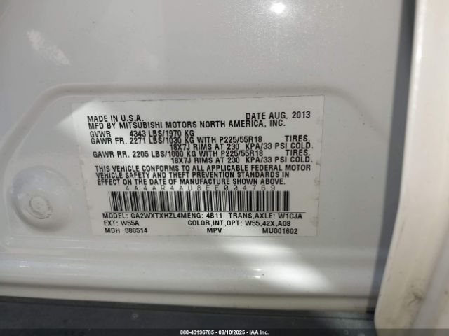 2014 MITSUBISHI OUTLANDER SPORT 4A4AR4AU8EE004769 Photo 8