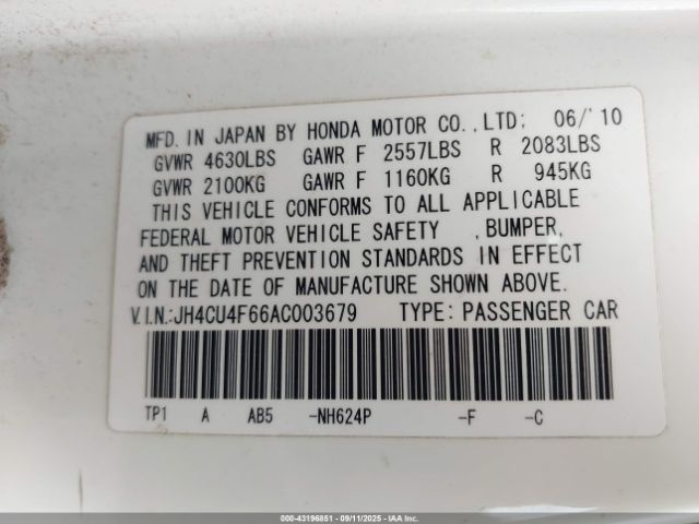 2010 ACURA TSX JH4CU4F66AC003679 Photo 8