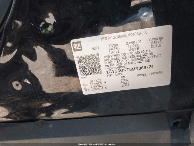 2021 CADILLAC ESCALADE 1GYS3GKT5MR369724 Photo 8