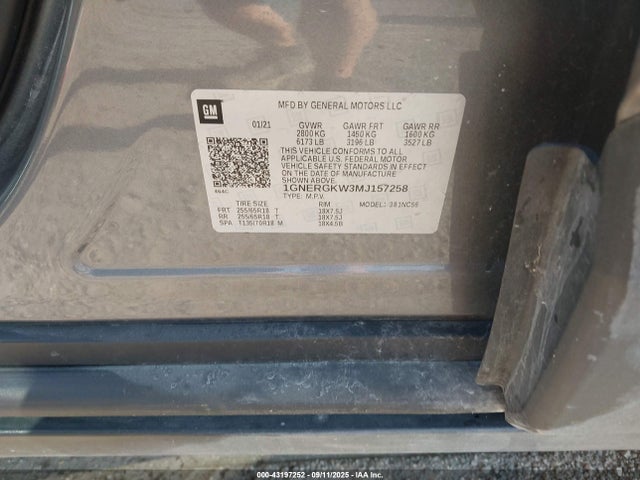 1GNERGKW3MJ157258 Chevrolet lfy