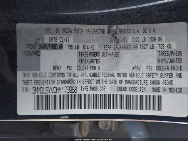 3MYDLBYV0HY176988 Toyota p5v
