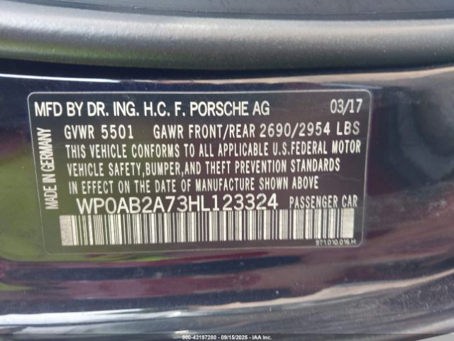 2017 PORSCHE PANAMERA WP0AB2A73HL123324 Photo 8