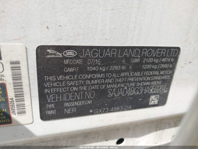 2017 JAGUAR XE SAJAD4BG3HA959264 Photo 8