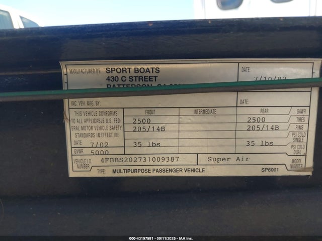 Продаж на аукціоні авто 2002 Correct Craft Other, vin: CTC27556E202, номер лоту: 43197581