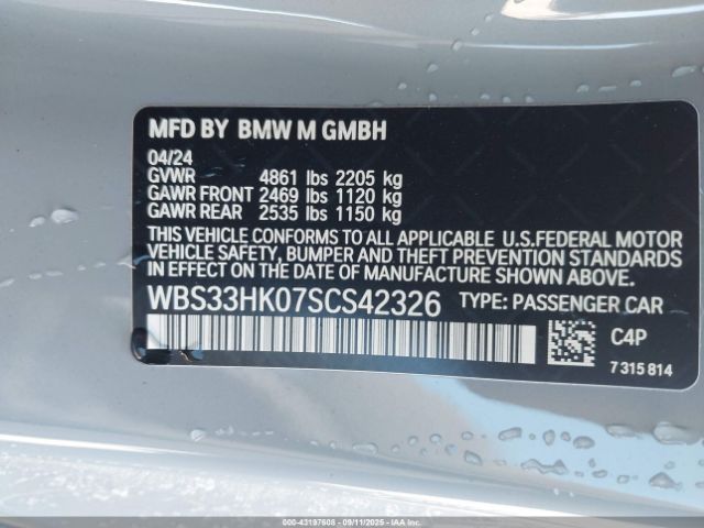 2025 BMW M4 WBS33HK07SCS42326 Photo 8