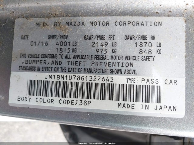 JM1BM1U78G1322643 Mazda pe