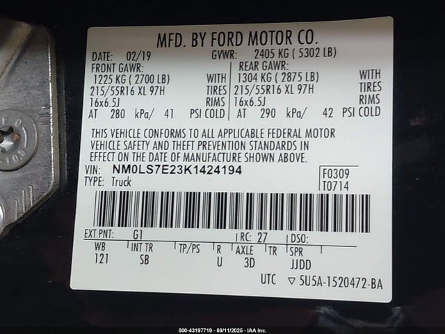 Ford 2019 2019 NM0LS7E23K1424194 Image 9