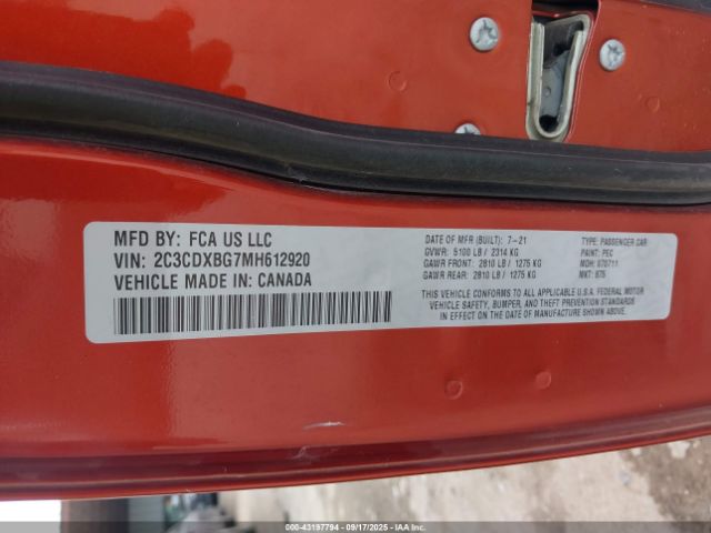 2021 DODGE CHARGER 2C3CDXBG7MH612920 Photo 8