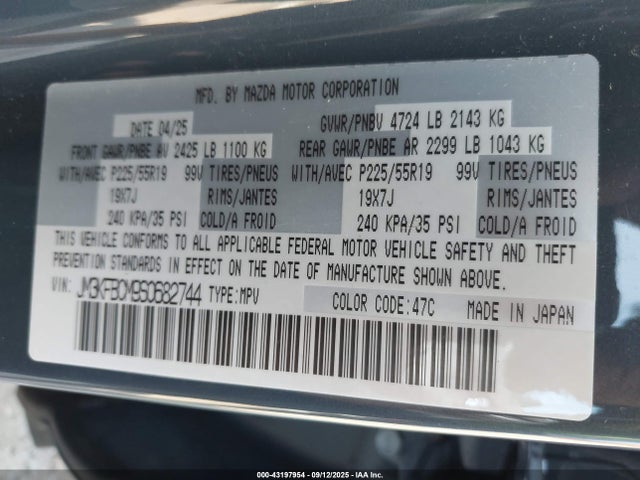 JM3KFBCM9S0682744 Mazda py cylinder deactiviation