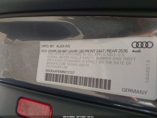 2021 AUDI A4 WAUEAAF40MN012707 Photo 8