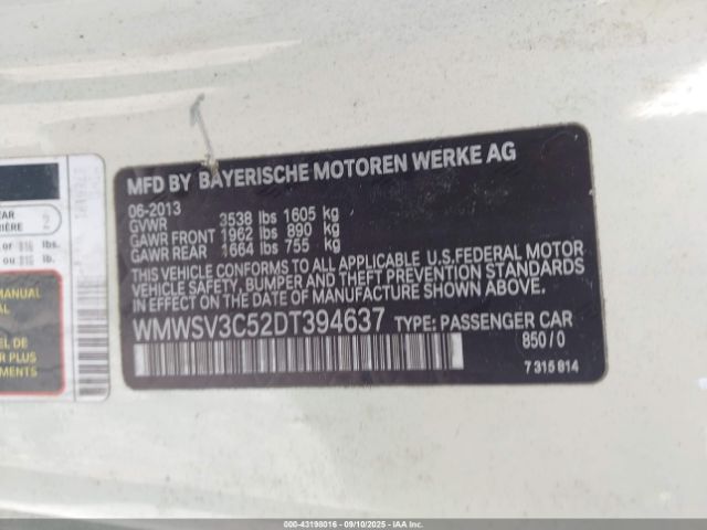 2013 MINI HARDTOP WMWSV3C52DT394637 Photo 8