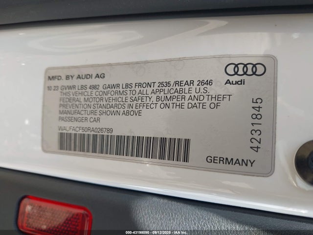 2024 AUDI A5 SPORTBACK WAUFACF50RA026789 Photo 8