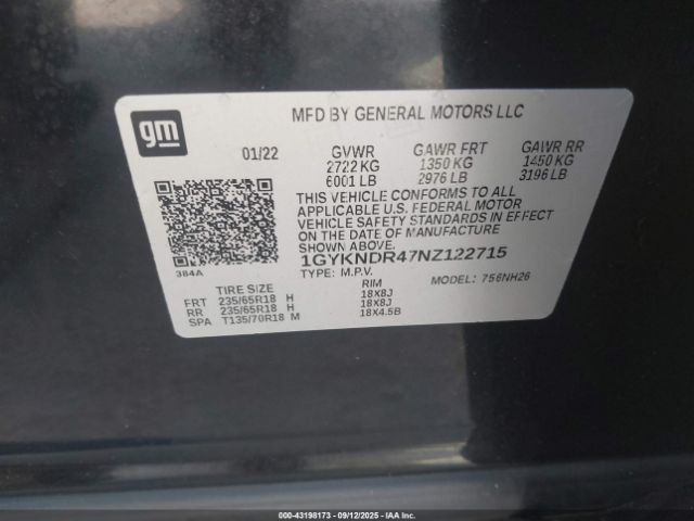 2022 CADILLAC XT5 1GYKNDR47NZ122715 Photo 8