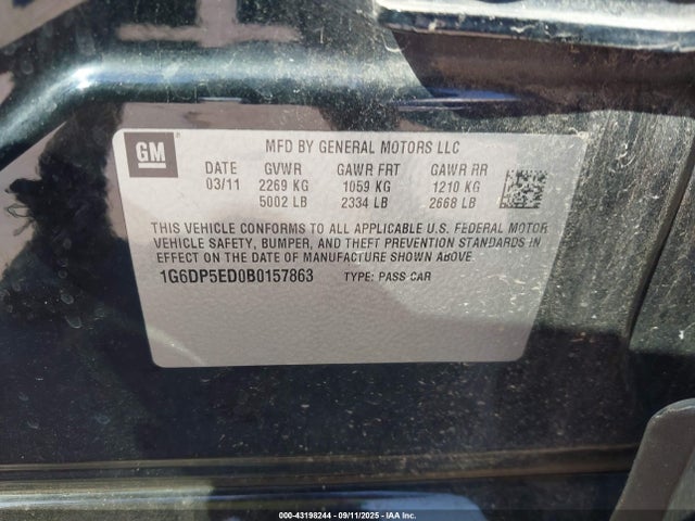 2011 CADILLAC CTS 1G6DP5ED0B0157863 Photo 8