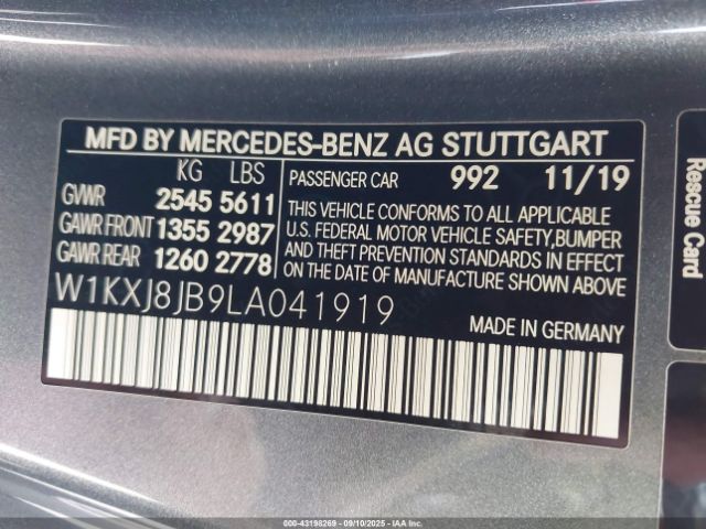2020 MERCEDES-BENZ AMG S 63 W1KXJ8JB9LA041919 Photo 8