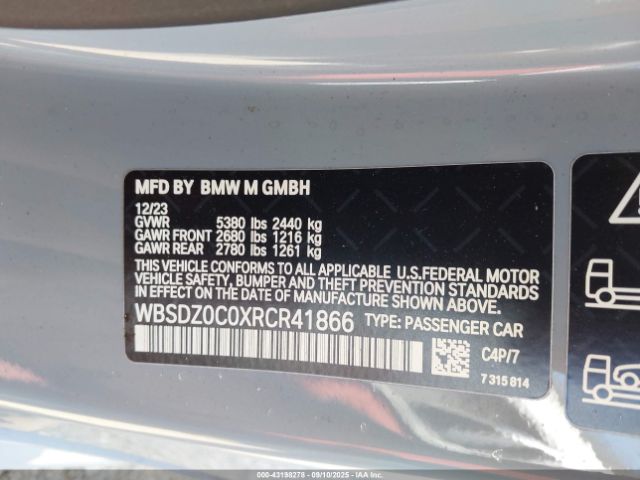 2024 BMW M8 CABRIOLET WBSDZ0C0XRCR41866 Photo 8