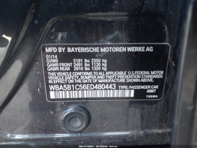 WBA5B1C56ED480443 BMW 2014