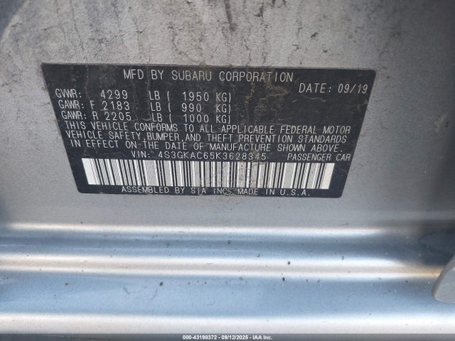 4S3GKAC65K3628345 Subaru Impreza