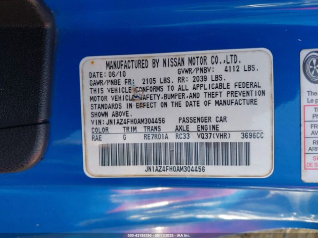 2010 NISSAN 370Z JN1AZ4FH0AM304456 Photo 8