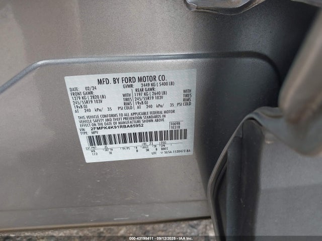 Ford gtdi 2024 2FMPK4K91RBA85952 Image 9
