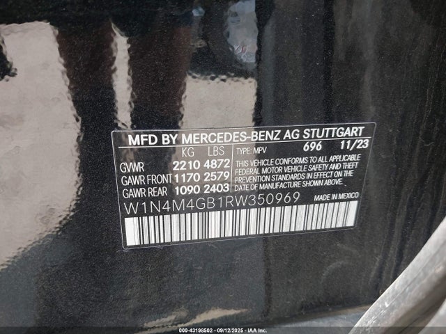 W1N4M4GB1RW350969 Mercedes-Benz m260