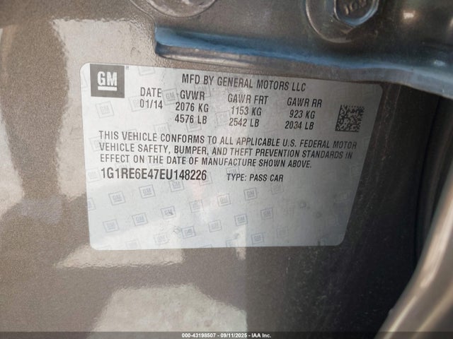 1G1RE6E47EU148226 Chevrolet luu - ffv, e-flex, fam