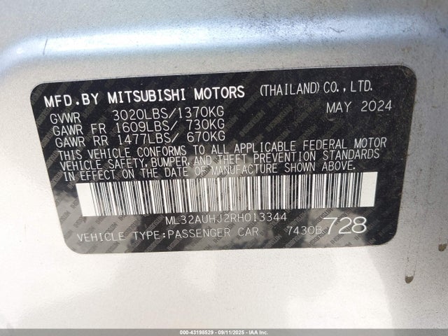 2024 MITSUBISHI MIRAGE ML32AUHJ2RH013344 Photo 8