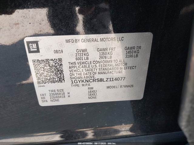2020 CADILLAC XT5 1GYKNCRS8LZ114077 Photo 8