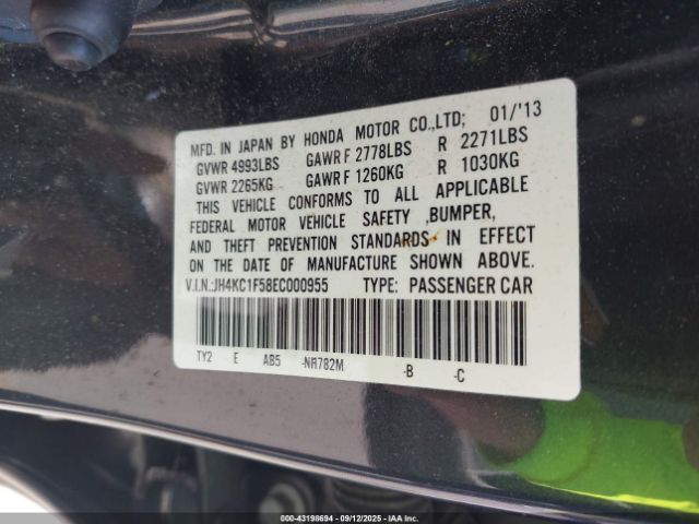 2014 ACURA RLX JH4KC1F58EC000955 Photo 8