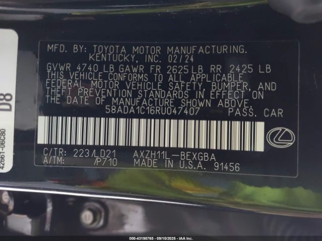 2024 LEXUS ES 300H 58ADA1C16RU047407 Photo 8