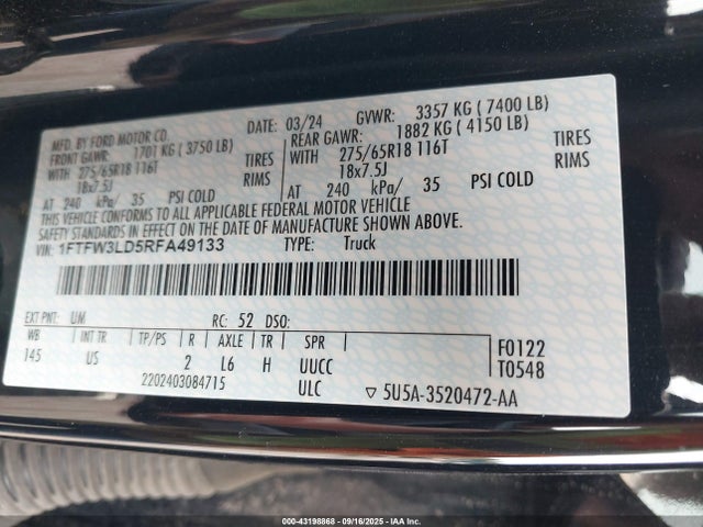 1FTFW3LD5RFA49133 Ford F-150 Xlt