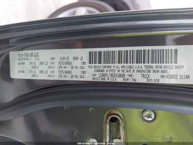 1C6RR7LT9GS316689 RAM 1500