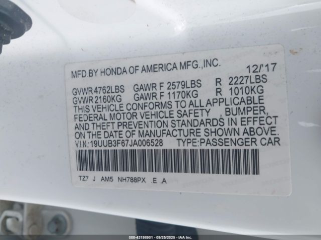 2018 ACURA TLX 19UUB3F67JA006528 Photo 8