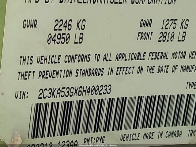 2006 CHRYSLER 300 2C3KA53GX6H400233 Photo 8