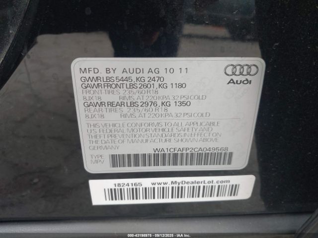 2012 AUDI Q5 WA1CFAFP2CA049568 Photo 8