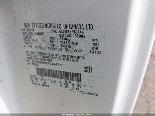 2004 FORD F-150 HERITAGE 2FTRX18W34CA61777 Photo 8