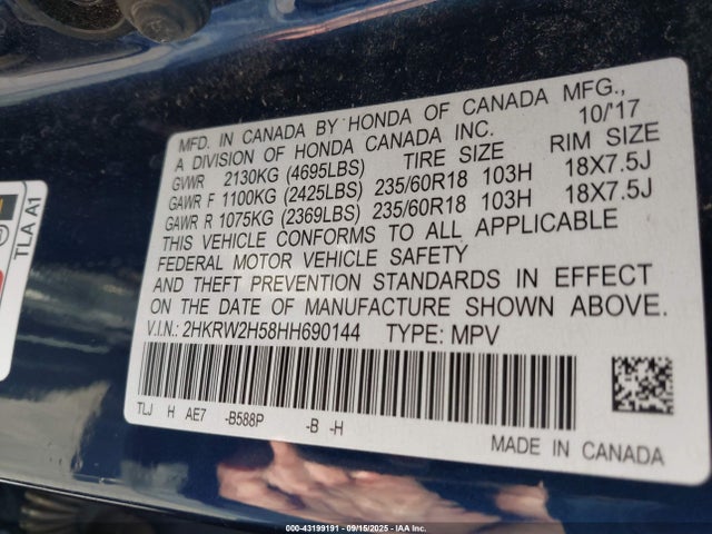 Honda l15be 2017 2HKRW2H58HH690144 Image 9