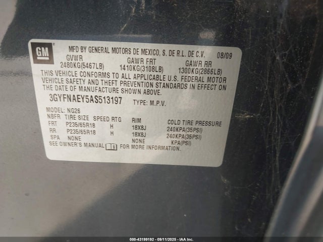 2010 CADILLAC SRX 3GYFNAEY5AS513197 Photo 8