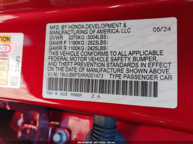 2024 ACURA TLX 19UUB6F5XRA001473 Photo 8