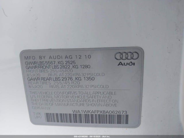 2011 AUDI Q5 WA1WKAFPXBA062673 Photo 8