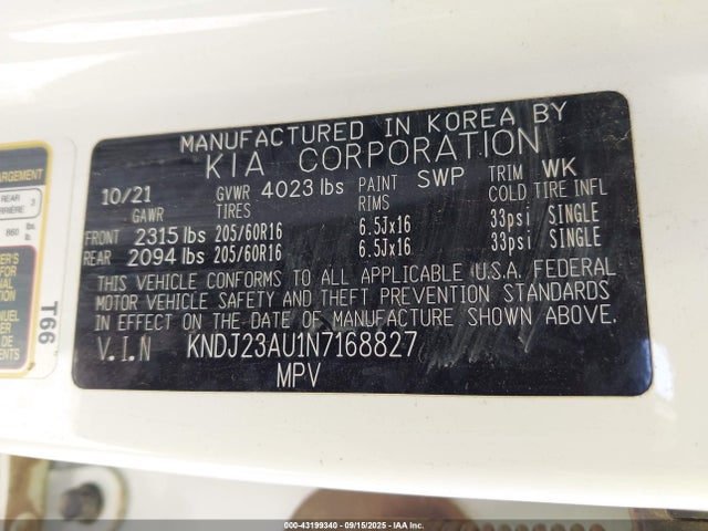 KNDJ23AU1N7168827 KIA SOUL LX