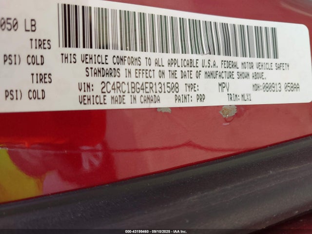2C4RC1BG4ER131508 Chrysler Town and Country