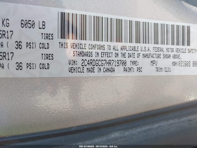 2C4RDGCG7HR719700 Dodge 2017