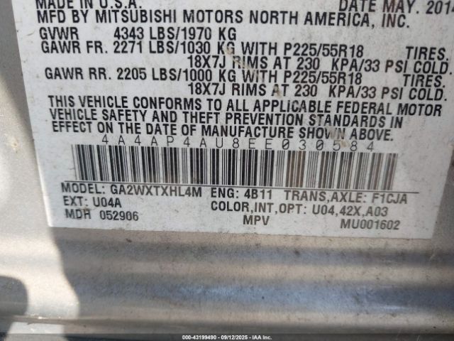 2014 MITSUBISHI OUTLANDER SPORT 4A4AP4AU8EE030584 Photo 8