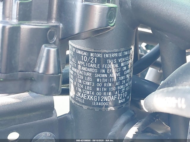 JKAEXKG12NDAF7210 Kawasaki Ninja 400