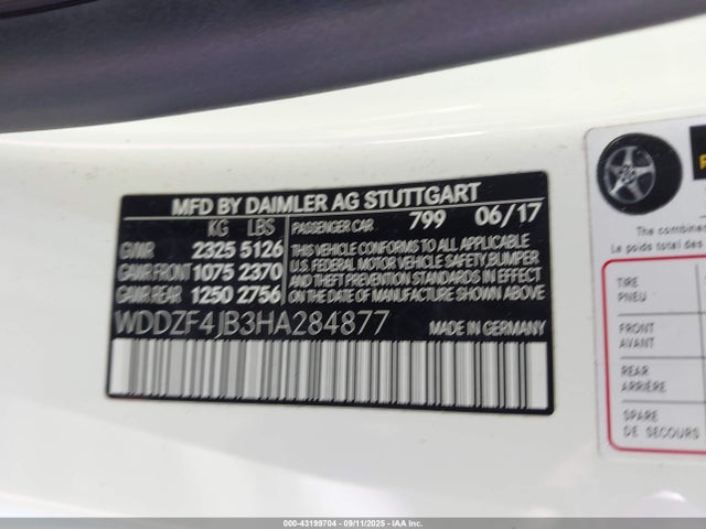 Mercedes-Benz m274 2017 WDDZF4JB3HA284877 Image 9