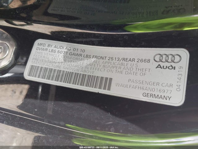 2010 AUDI A5 WAULFAFH6AN016977 Photo 8