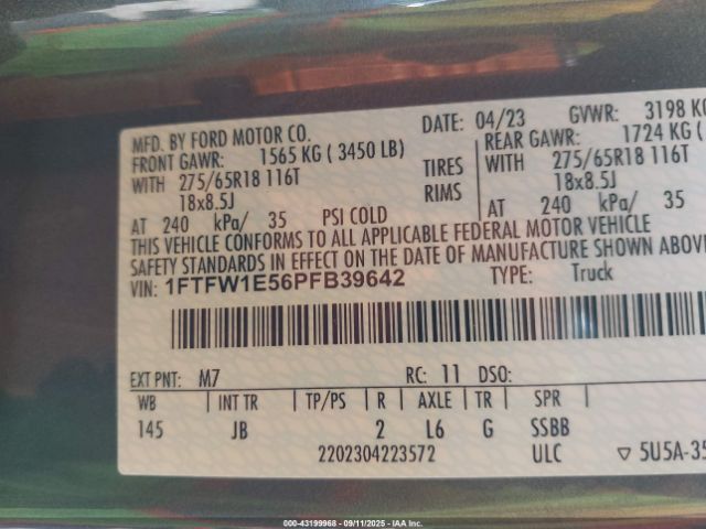 2023 FORD F-150 1FTFW1E56PFB39642 Photo 8